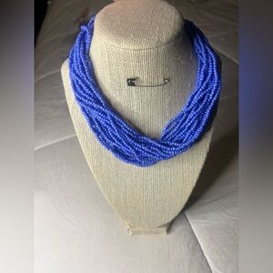 #25. Purple Beaded Necklace Layered Choker